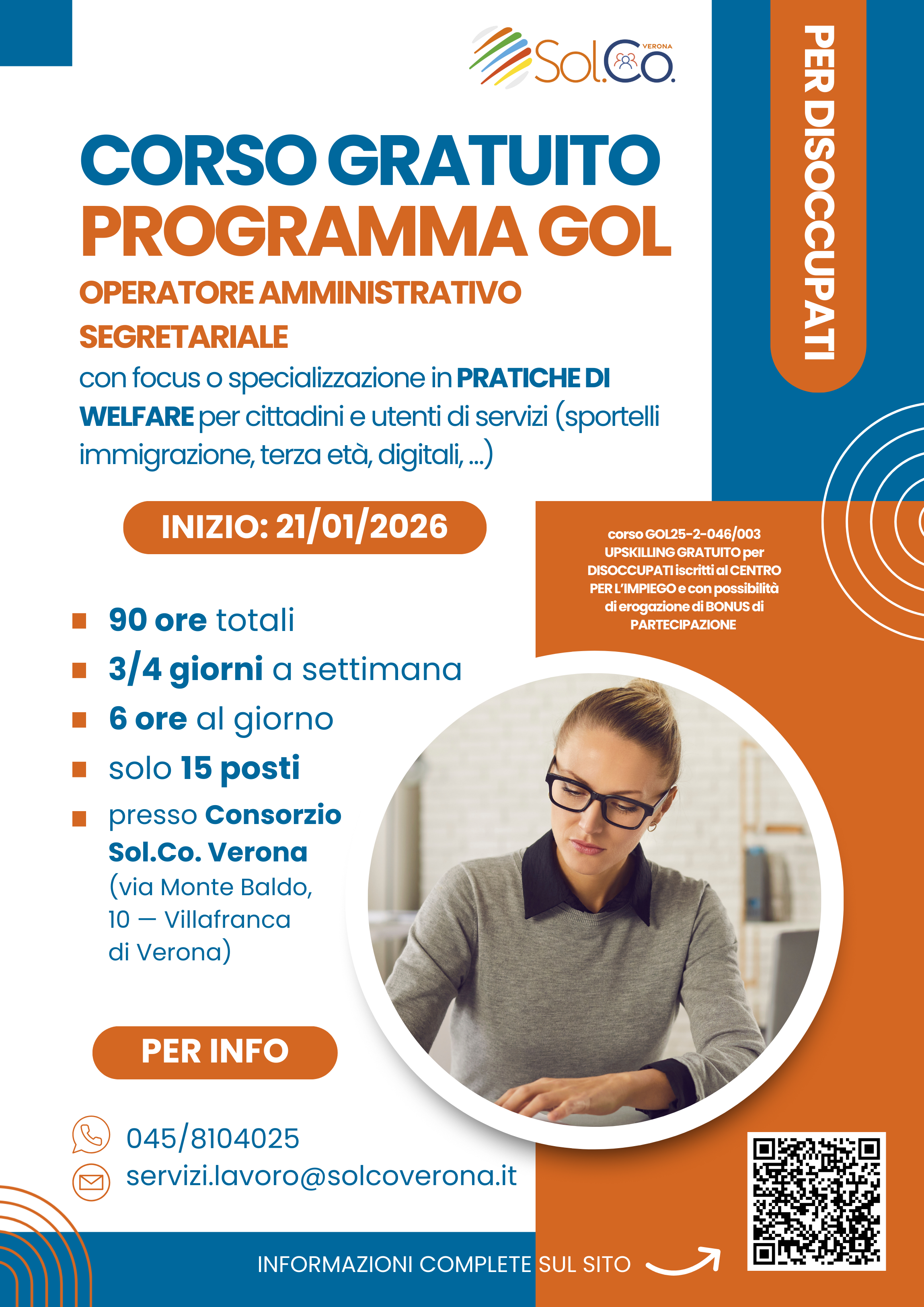 Corso GOL 2 Operatore amministrativo segretariale welfare (fronte)